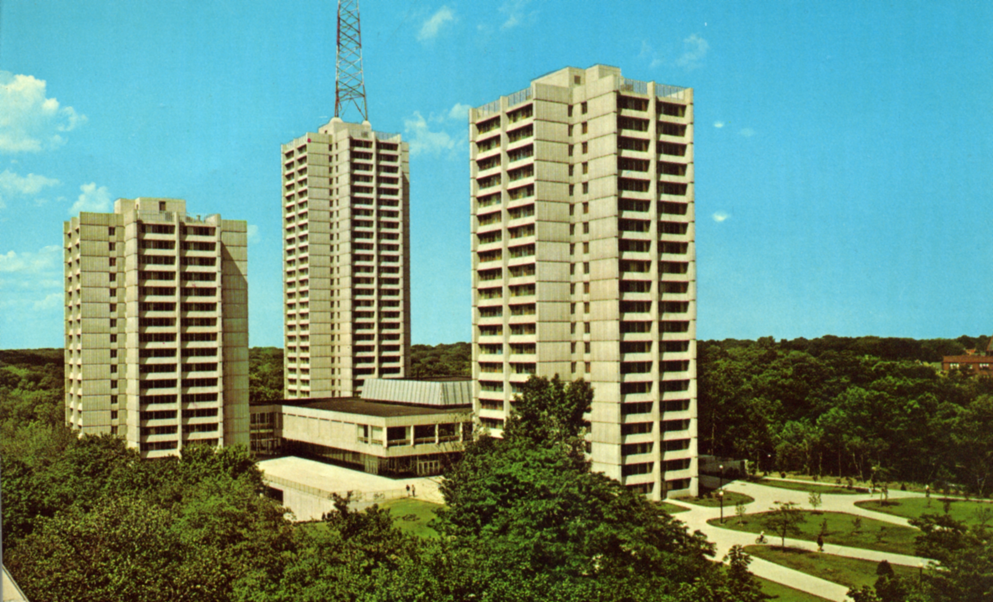 Sandburg Halls in 1988 at the University of Wisconsin-Milwaukee (UWM)