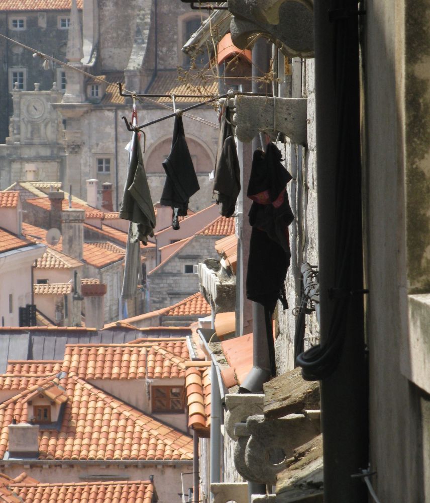 Laundry in Croatia The sight of laundry in Dubrovnik serves as a poignant reminder to view these areas not just as tourist destinations, but as neighborhoods inhabited by local residents.